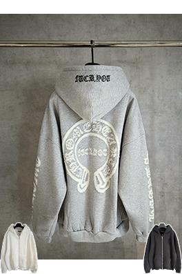 クロムハーツ 新作のフリース裏地付きジップアップスウェットシャツジャケット