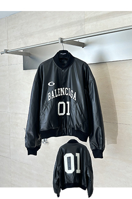 バレンシアガ BALENCIAGA 01 Basketball Series ロゴ刺繍入りベースボールカラーボンバージャケット