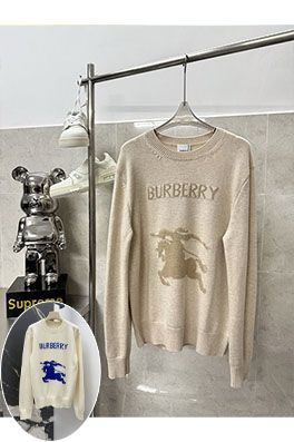 バーバリー 新しいカラーブロックロゴ乗馬ジャカードウールニットセーター