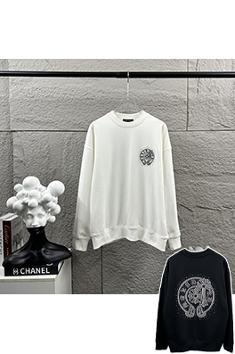 クロムハーツ 馬蹄十字架サンスクリットパールラインストーンクルーネックスウェットシャツ