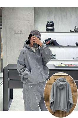 バレンシアガコピー 刺繍入りフード付きジャケット