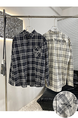マルタンマルジェラ 新しいチェック柄の長袖シャツ