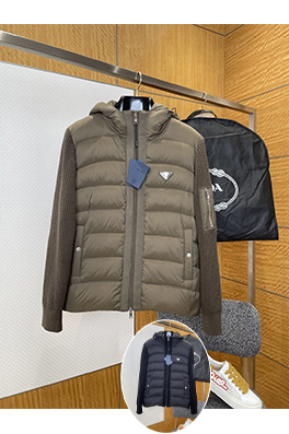 プラダコピー ニットパッチワークダウンジャケット