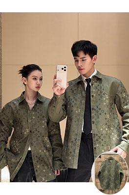 ルイヴィトンスーパーコピー モノグラムパッチワークワークウェアキャンバスシャツ