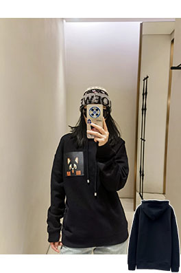 ロエベ コラボレーションレザーパッチポケットパーカー