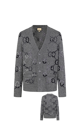グッチ ダブルGグラデーションオールオーバープリントニットカーディガン