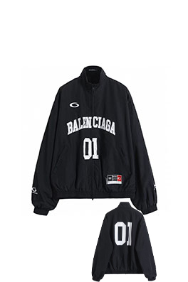 バレンシアガ Balenc1aga ハーフリング01刺繍バスケットボールウィンドブレーカージャケット