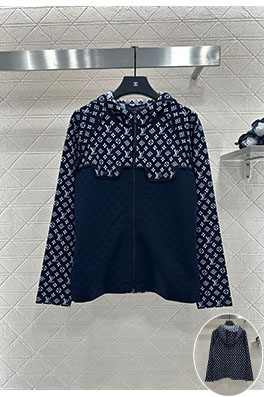 ルイヴィトン パッチワークジャカードフード付きニットカーディガン