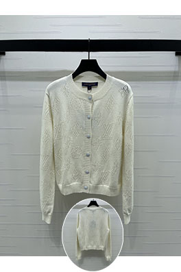 ルイヴィトン 透かし編みニット長袖カーディガン