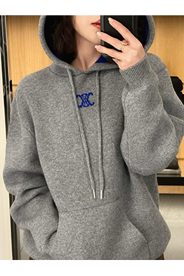 セリーヌ 凱旋門ジャカードロゴニットパーカー