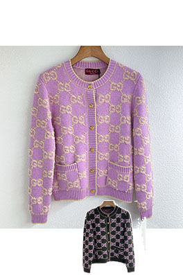 グッチコピー 新作ラウンドネックジャカードニットカーディガン