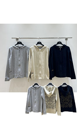 ディオールスーパーコピー バック刺繍レターバタフライニットフードカーディガン