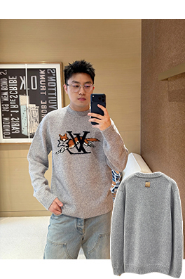 ルイヴィトン フォックス柄ラウンドネックニットセーター