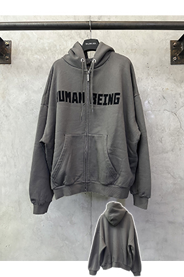 バレンシアガ HUMAN BEING リーズパッチフード付きスウェットシャツシ