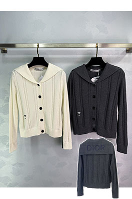 ディオール クラシックなケーブルニットのセーラーカラーセーター