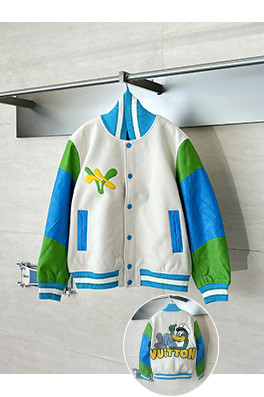 ルイヴィトン カラーブロックのドナルドダック刺繍りベースボールジャケット