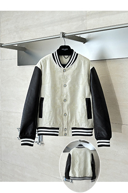 ルイヴィトン パールボタンモノグラムパッチワークベースボールジャケット