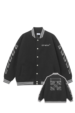 オフホワイトOFF-WHITEスーパーコピー刺繍 レザー 野球服 ジャケットアウター