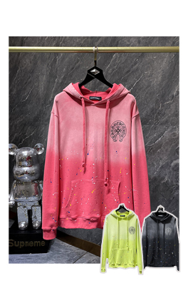 クロームハーツスタイル 十字架·馬蹄 グラデーション パーカー