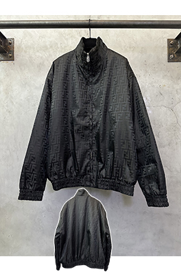 フェンディ ジッパー付きハイネックオールオーバージャカードコットンジャケット