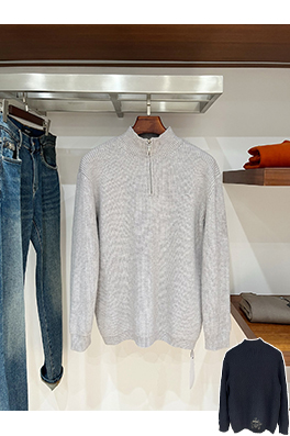 クロムハーツ クロスニットジャカードアップリケ刺繍ハーフジッププルオーバーセーター