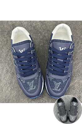 ルイヴィトンスーパーコピー Damier チェック柄牛革のレトロメンズスニーカー