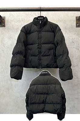 バレンシアガコピー Balenciaga ショートロゴ刺繍ウエストコットンコート