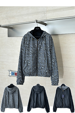 ルイヴィトン ウォータードロッププリント フード付き リバーシブル ナイロン トレンチコート ジャケット