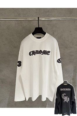 クロムハーツコピー アップリケ刺繍長袖スウェットシャツ