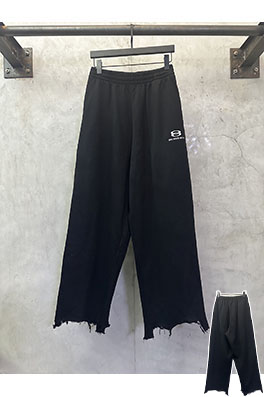 バレンシアガ ダブルリング刺繍タッセルダメージカジュアルパンツ