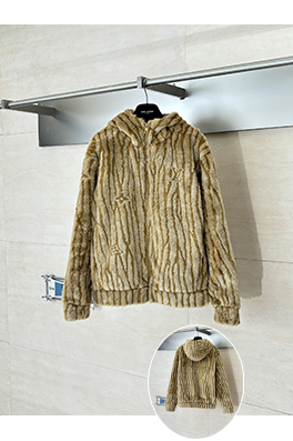 ルイヴィトン Ski スキーシリーズ レターストライプ ジャカード ファー フード付きジャケット