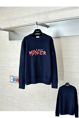 モンクレール Moncler 刺繍ロゴクルーネックニットセーター
