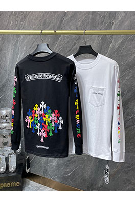 クロムハーツ クラシックなスクロールレターのカラフルなクロスフラワーの長袖シャツ