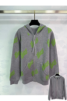 グッチ ZP リバーシブルロゴジャカードカシミアブレンドフード付きセーターカーディガン