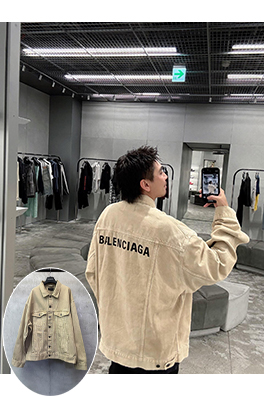 バレンシアガコピー BALENCIAGA ロゴ刺繍デニムジャケット