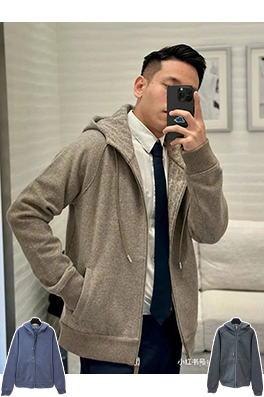 ディオール クラシックなウールとカシミアのフード付きタートルネックカーディガンジャケット