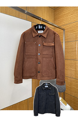 ロエベ ポケット刺繍スエードワークジャケット