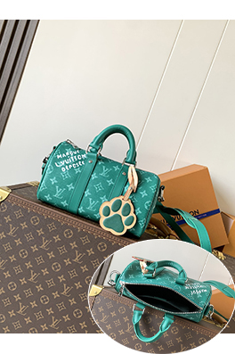 ルイヴィトンコピー Keepall Bandoulière Monogram Surfin 夏のレトロハンドバッグ M12684