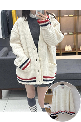 トムブラウン Vネックカーディガン