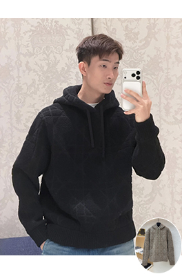 ディオール ダイヤモンド柄ジャカードニットパーカー