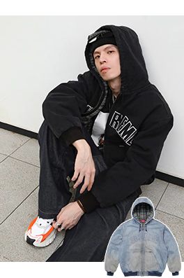 シュプリーム SUPREME Reflective Arc Hooded Work Jacket 反射文字デニムコットンジャケット