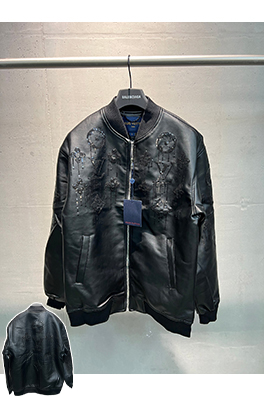 ルイヴィトンスーパーコピー 新作スパンコール刺繍レザージャケット