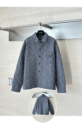 ディオール コットンフランネルのカナージュ柄ブレード刺繍シングルブレストジャケット