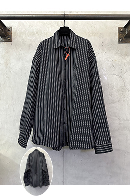 バレンシアガ Balenciaga 刺繍入りダブルレイヤー長袖シャツ