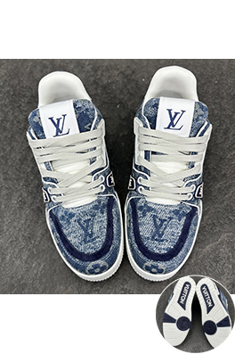 ルイヴィトン LV Trainer Monogram デニムカップルスニーカー