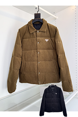 プラダスーパーコピー コーデュロイ レトロカラー ダウンジャケット