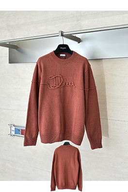 ディオールスーパーコピー 麻縄の刺繍リブクルーネックニットセーター