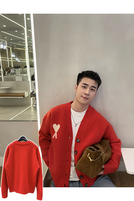 アミ アルパカVネックカーディガン