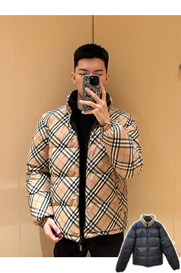 バーバリー Snowdon リバーシブルチェック柄ダウンジャケット