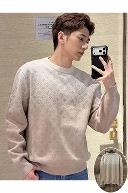 ルイヴィトンコピー グラデーションモノグラムラウンドネックニットセーター